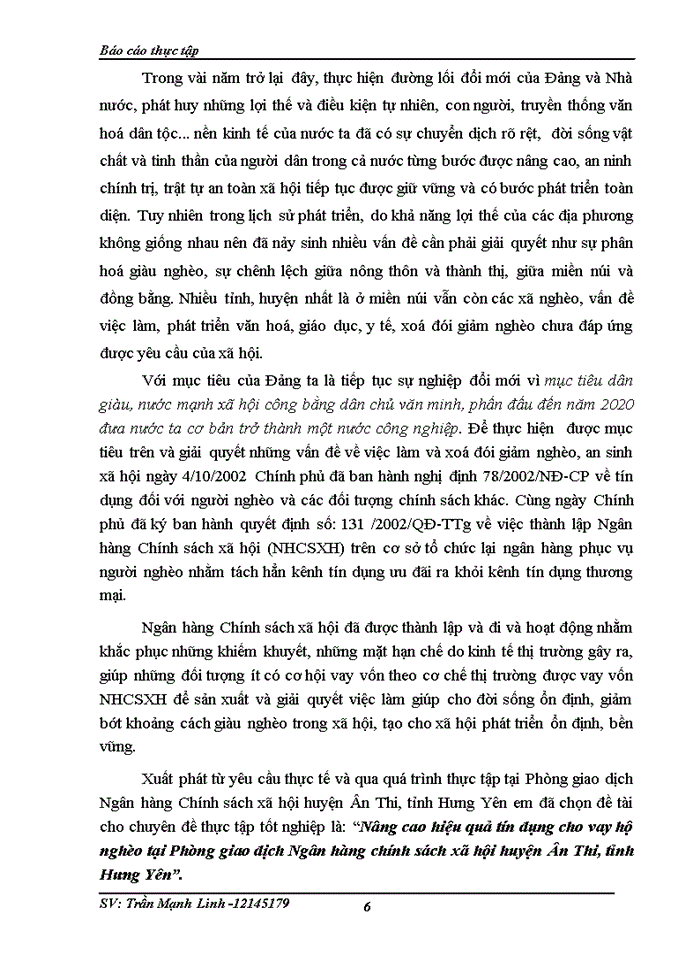 image for page Thực trạng chất lượng hoạt động tín dụng trong chương trình cho vay hộ nghèo tại NHCSXH HUYỆN ÂN THI – HƯNG YÊN