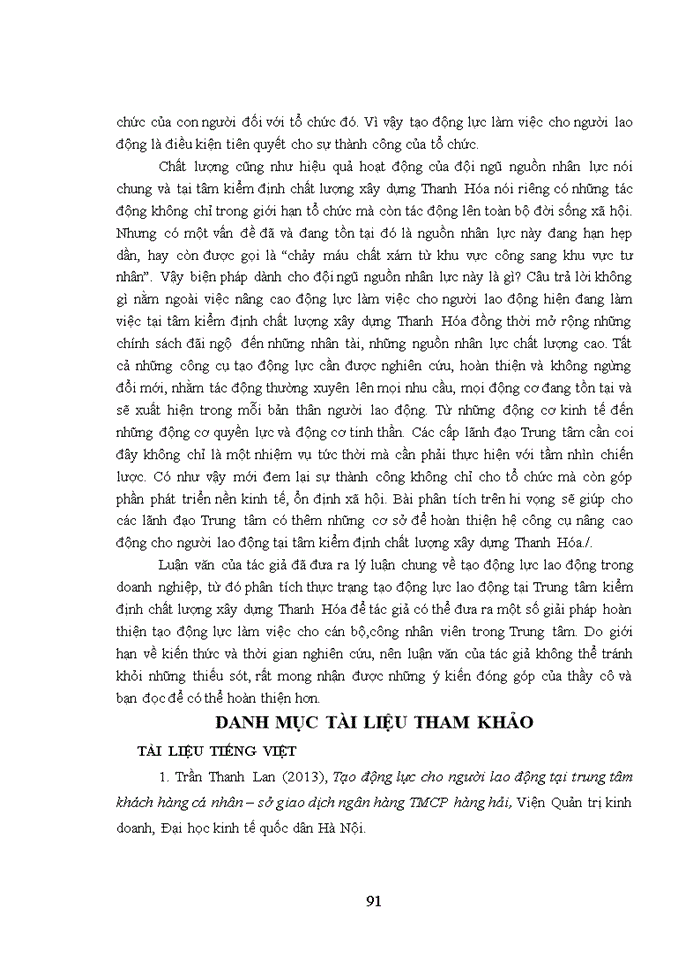 image for page Tạo động lực cho người lao động tại Trung tâm kiểm định chất lượng xây dựng Thanh Hóa thuộc Sở xây dựng Tỉnh Thanh Hóa