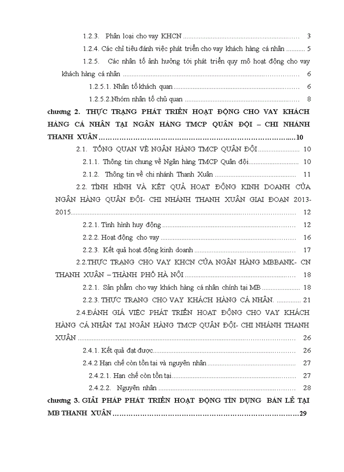 image for page Giải pháp phát triển hoạt động cho vay khách hàng cá nhân tại ngân hàng TMCP QUÂN ĐỘI- chi nhánh THANH XUÂN thành phố HÀ NỘI