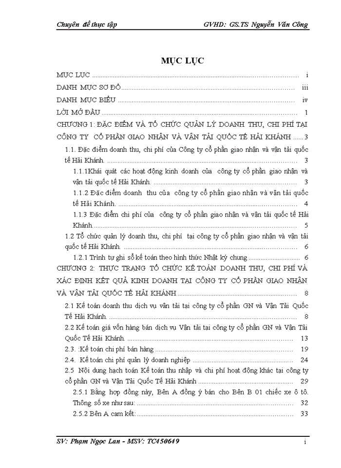 image for page Thực trạng tổ chức kế toán doanh thu, chi phí và xác định kết quả kinh doanh tại công ty cổ phần giao nhận và vận tải quốc tế HẢI KHÁNH