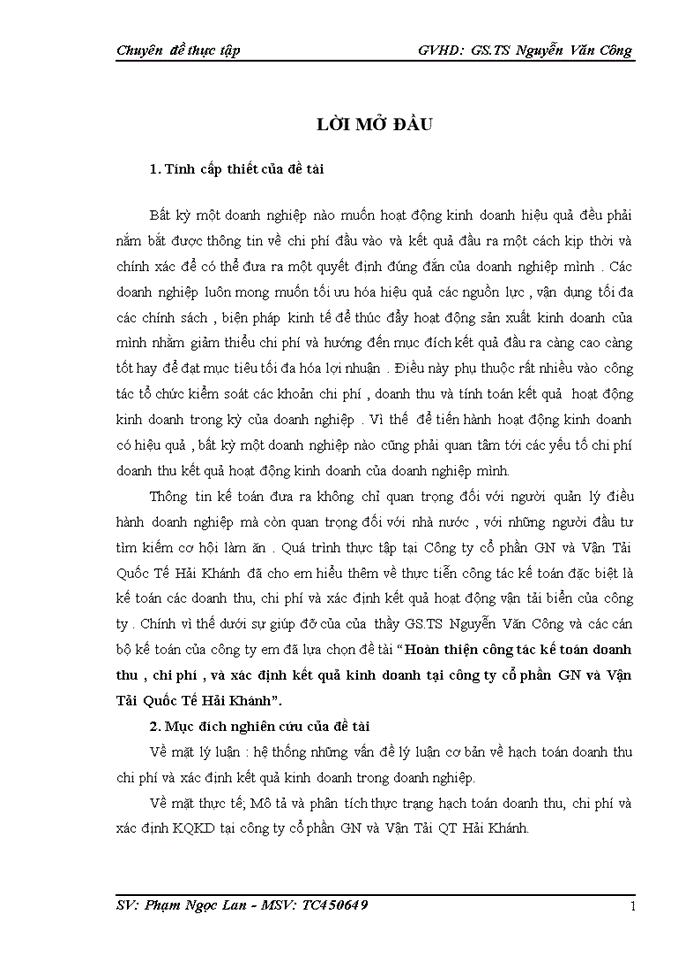 image for page Thực trạng tổ chức kế toán doanh thu, chi phí và xác định kết quả kinh doanh tại công ty cổ phần giao nhận và vận tải quốc tế HẢI KHÁNH