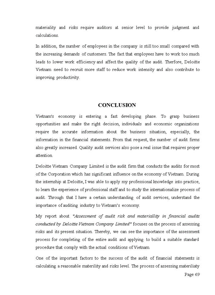 image for page PRATICE OF ASSESSMENT OF AUDIT RISK AND METRIALITY IN FINANCIAL AUDITS CONDUCTED BY DELOITTE VIETNAM COMPANY LIMITED