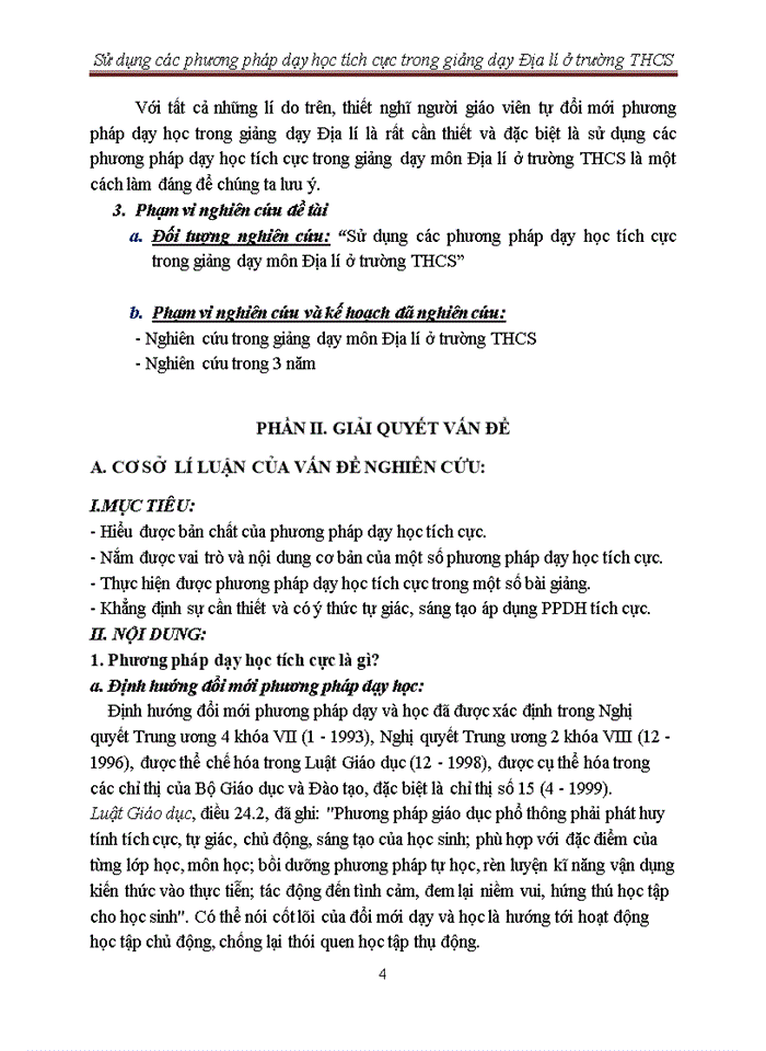 image for page Sử dụng các phương pháp dạy học tích cực trong giảng dạy Địa lí ở trường THCS