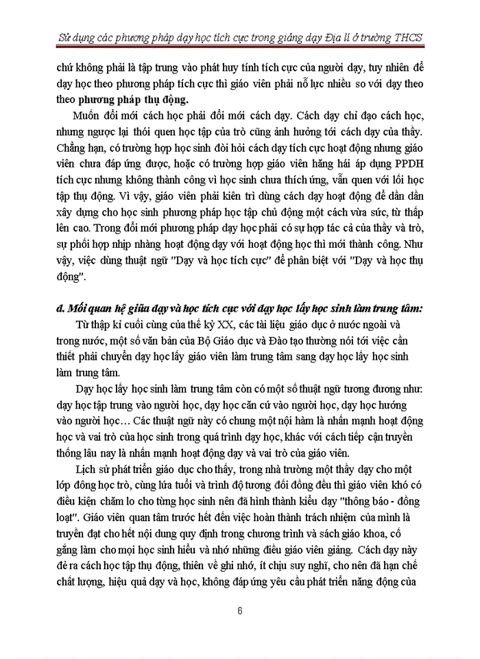image for page Sử dụng các phương pháp dạy học tích cực trong giảng dạy Địa lí ở trường THCS