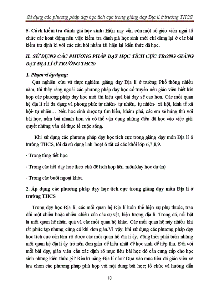 image for page Sử dụng các phương pháp dạy học tích cực trong giảng dạy Địa lí ở trường THCS