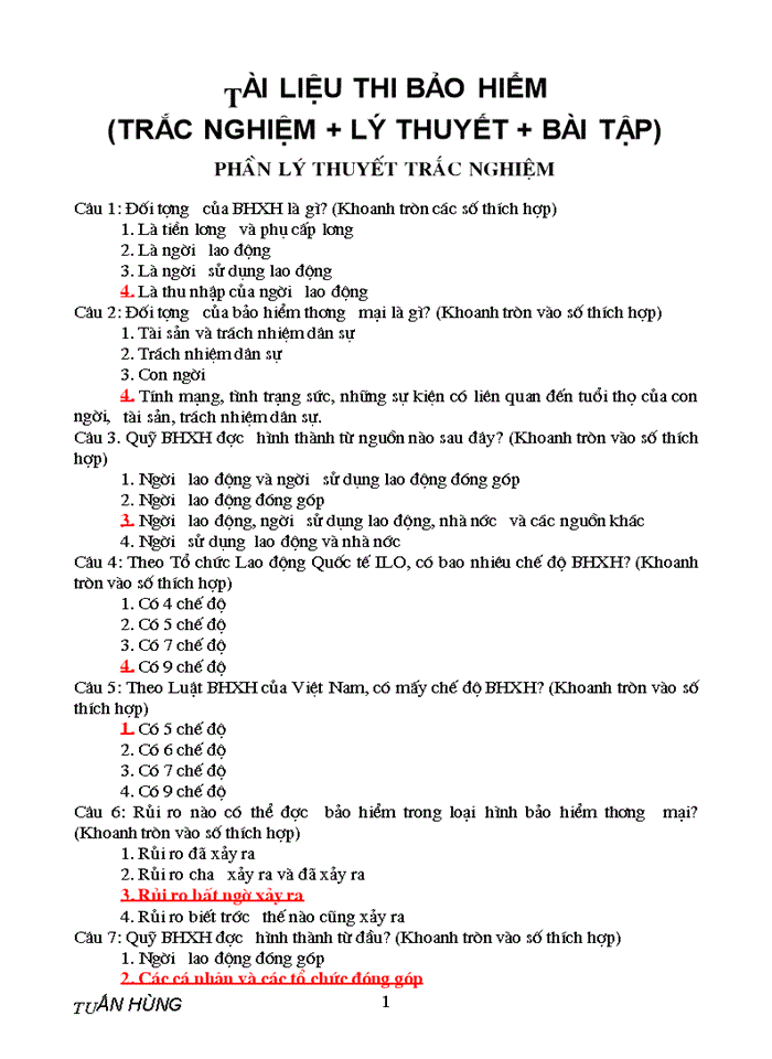 image for page Tài liệu thi bảo hiểm