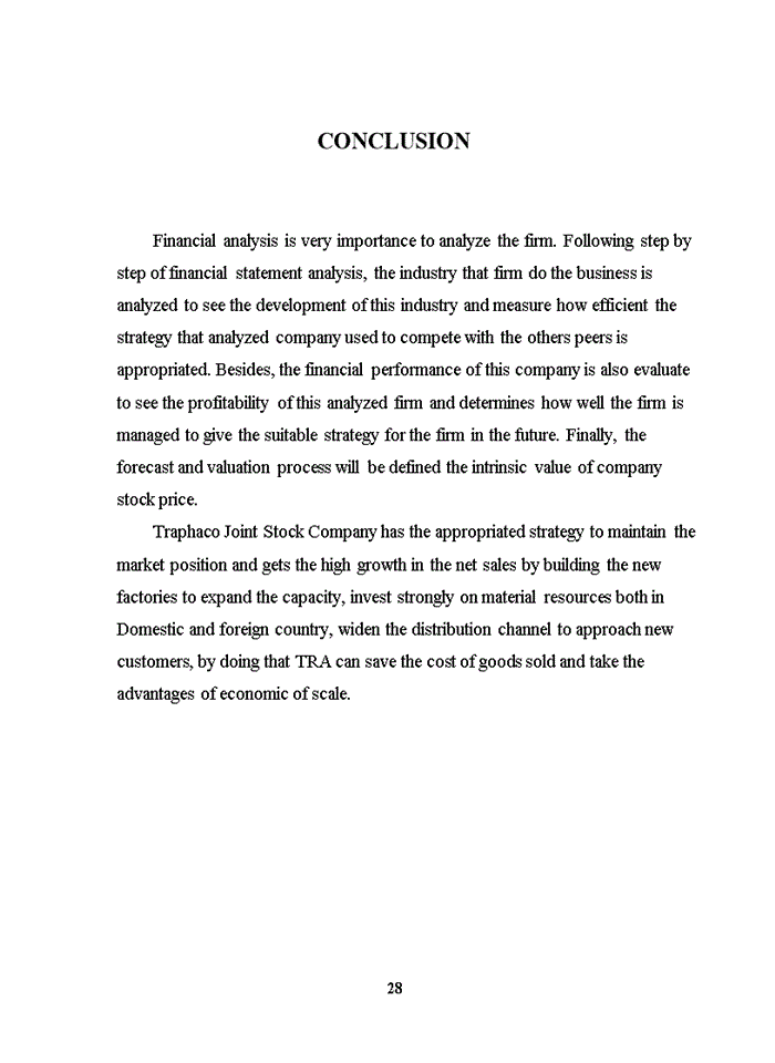 image for page FINANCIAL STATEMENT ANALYSIS A case of  TRAPHACO JOINT STOCK COMPANY (TRA)