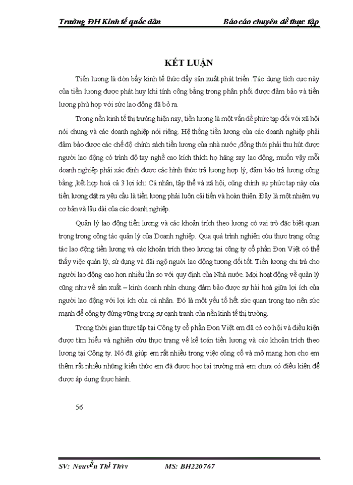 image for page Hoàn thiện kế toán tiền lương và các khoản trích theo tiền lương tại Công ty cổ phần Đon Việt