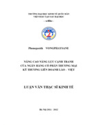 Nâng cao năng lực cạnh tranh của ngân hàng cổ phần thương mại kỹ thương liên doanh lào - việt