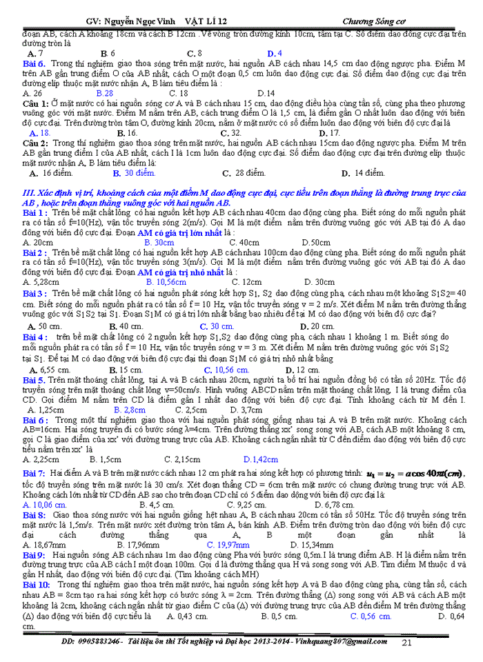 image for page Bài tập trắc nghiệm vật lý về sóng cơ và sóng âm
