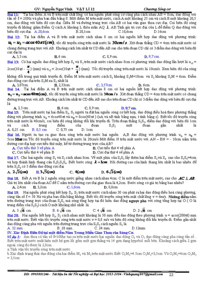image for page Bài tập trắc nghiệm vật lý về sóng cơ và sóng âm