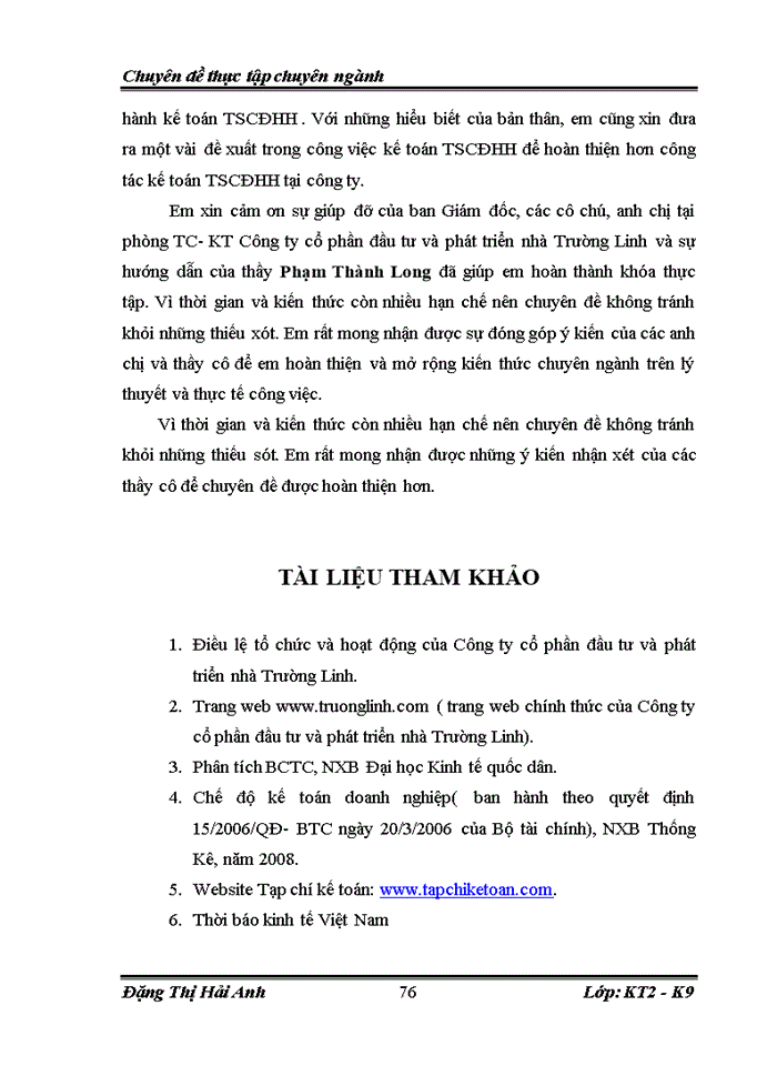image for page Thực trạng kế toán tài sản cố định hữu hình tại công ty cổ phần xây dựng và phát triển nhà TRƯỜNG LINH