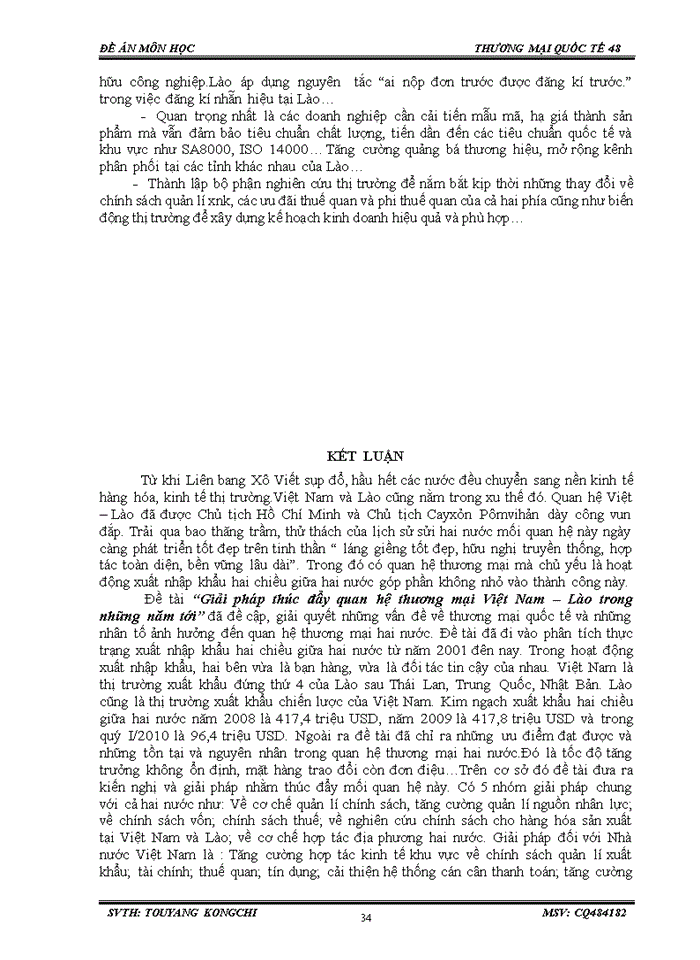 image for page Giải pháp  thúc đẩy quan hệ thương mại giữa Việt Nam – Lào trong những nănm  tới