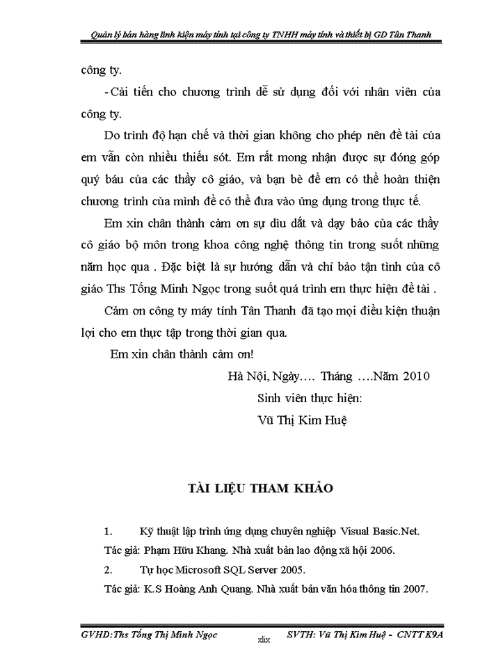 image for page Xây dựng chương trình quản lý bán hàng linh kiện máy tính