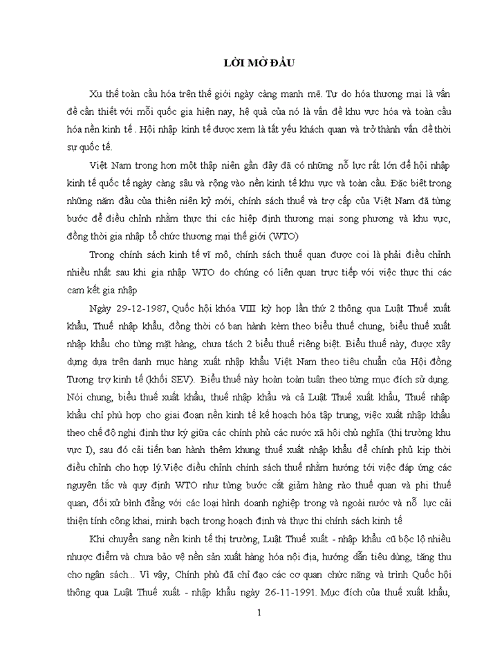 Phương hướng và biện pháp hoàn thiện chính sách thuế xuất nhập khẩu khi Việt Nam đã là thành viên WTO