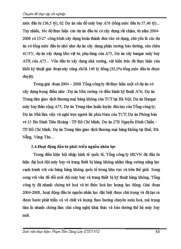 image for page Thực trạng và giải pháp đầu tư phát triển ngành vận tải hàng không của Tổng công ty hàng không Việt Nam