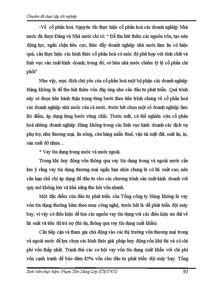 image for page Thực trạng và giải pháp đầu tư phát triển ngành vận tải hàng không của Tổng công ty hàng không Việt Nam