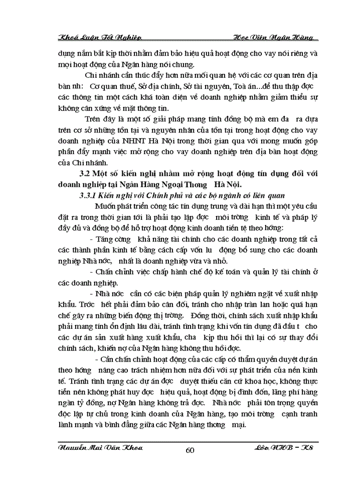 image for page Giải pháp mở rộng tín đối với doanh nghiệp tại Ngân Hàng Ngoại Thương Hà Nội