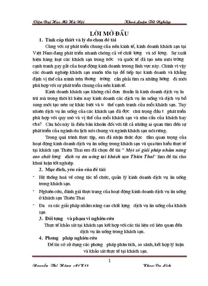 image for page Một số giải pháp nhằm nâng cao chất lượng dịch vụ ăn uống tại khách sạn Thiên Thai