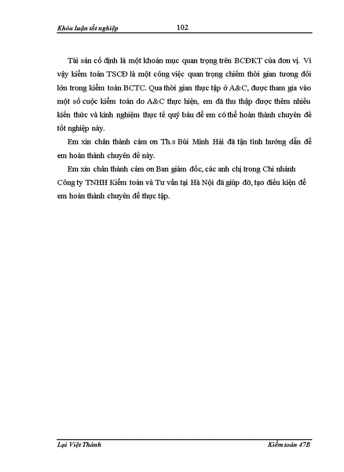 image for page Hoàn thiện kiểm toán khoản mục tài sản cố định trong kiểm toán báo cáo tài chính do Chi nhánh Công ty TNHH Kiểm toán và Tư vấn A&C tại Hà Nội thực hiện