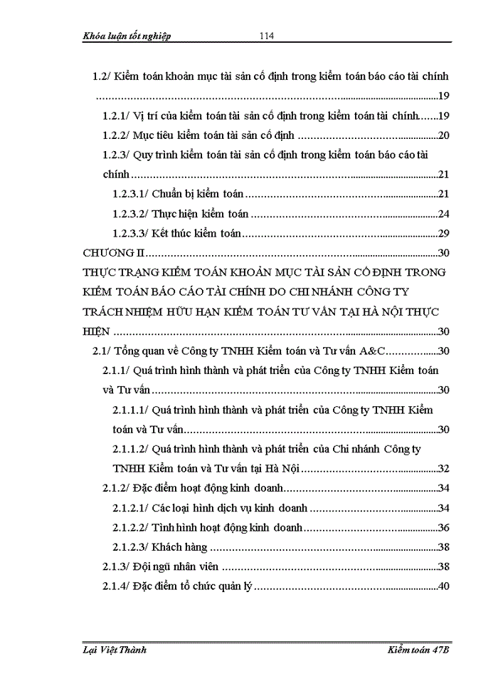 image for page Hoàn thiện kiểm toán khoản mục tài sản cố định trong kiểm toán báo cáo tài chính do Chi nhánh Công ty TNHH Kiểm toán và Tư vấn A&C tại Hà Nội thực hiện