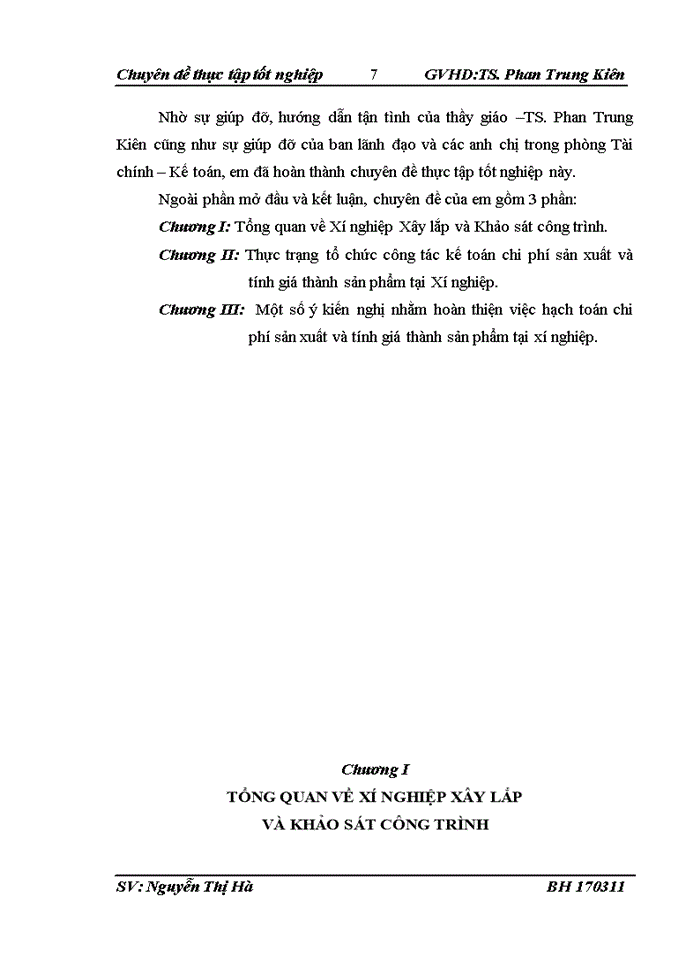 image for page Thực trạng tổ chức công tác kế toán chi phí  sản xuất và tính giá thành sản phẩm tại xí nghiệp