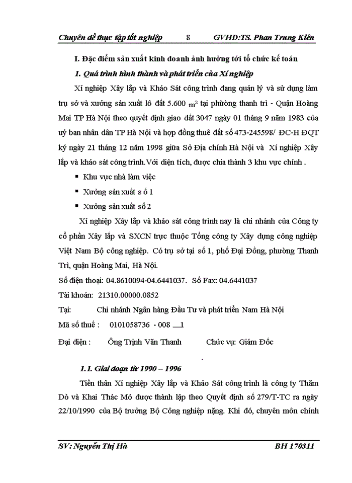 image for page Thực trạng tổ chức công tác kế toán chi phí  sản xuất và tính giá thành sản phẩm tại xí nghiệp