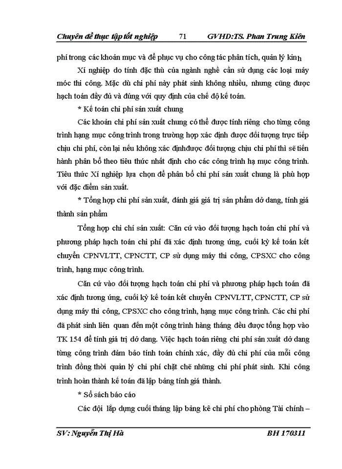 image for page Thực trạng tổ chức công tác kế toán chi phí  sản xuất và tính giá thành sản phẩm tại xí nghiệp