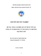 Nâng cao hiệu quả sử dụng vốn tại công ty cổ phần đầu tư xây dựng và thương mại THÁI ANH