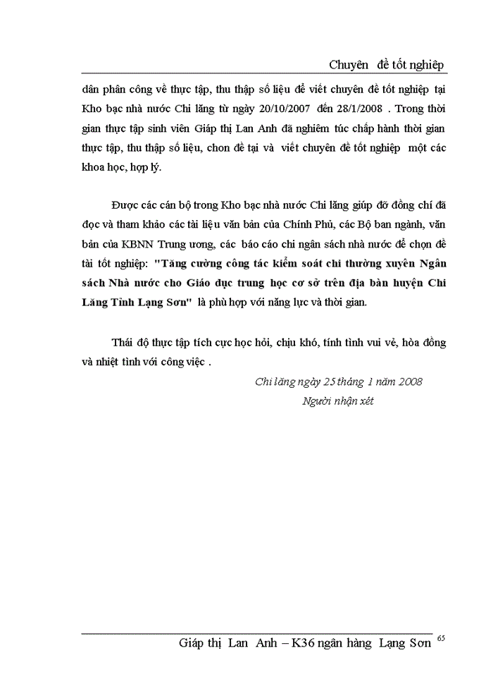 image for page Tăng cường công tác kiểm soát chi thường xuyên Ngân sách Nhà nước cho Giáo dục trung học cơ sở trên địa bàn huyện Chi Lăng Tỉnh Lạng Sơn