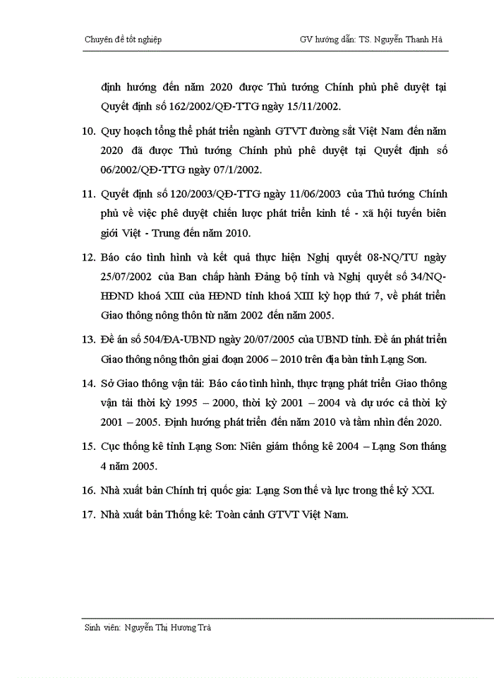 image for page Thực trạng quy hoạch phát triển GTVT tỉnh Lạng Sơn giai đoạn 2006 - 2010 và định hướng quy hoạch phát triển GTVT tỉnh Lạng Sơn đến năm 2020