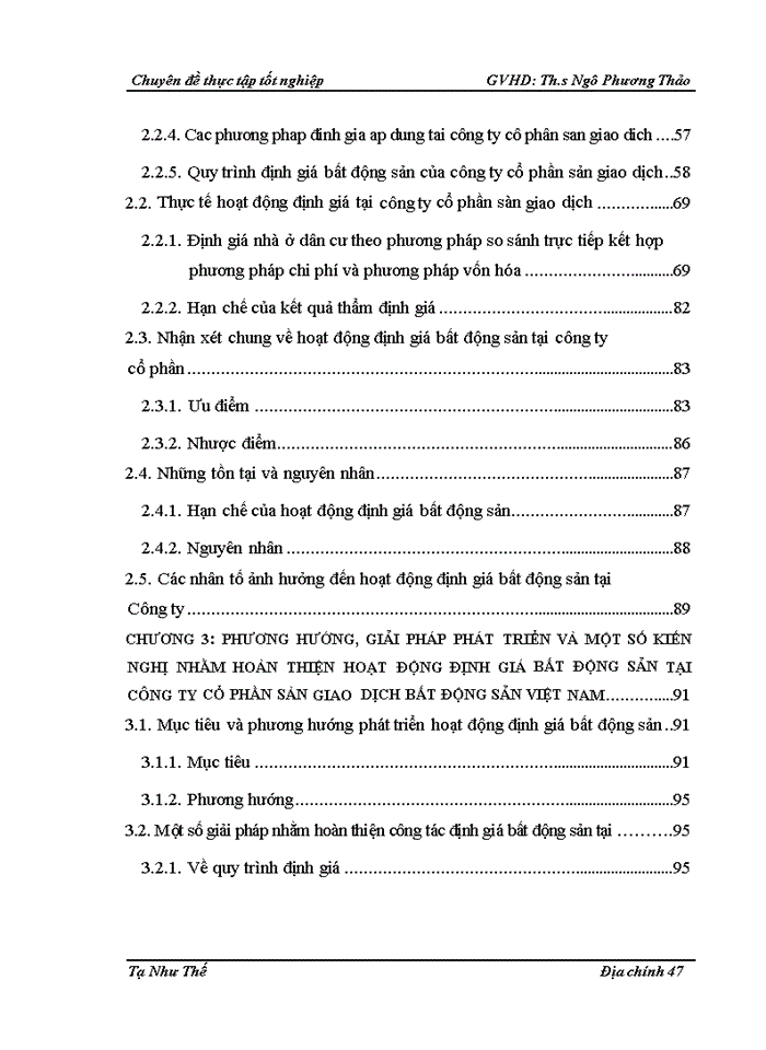 image for page Định giá bất động sản tại Công ty cổ phần Sàn giao dịch bất động sản Việt Nam