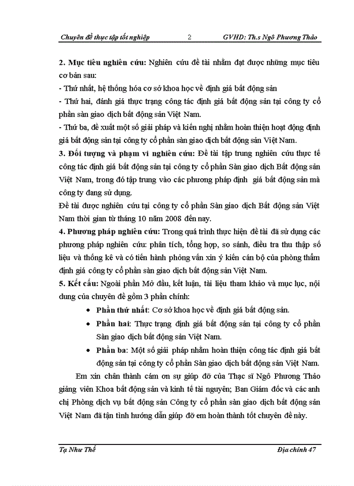 image for page Định giá bất động sản tại Công ty cổ phần Sàn giao dịch bất động sản Việt Nam