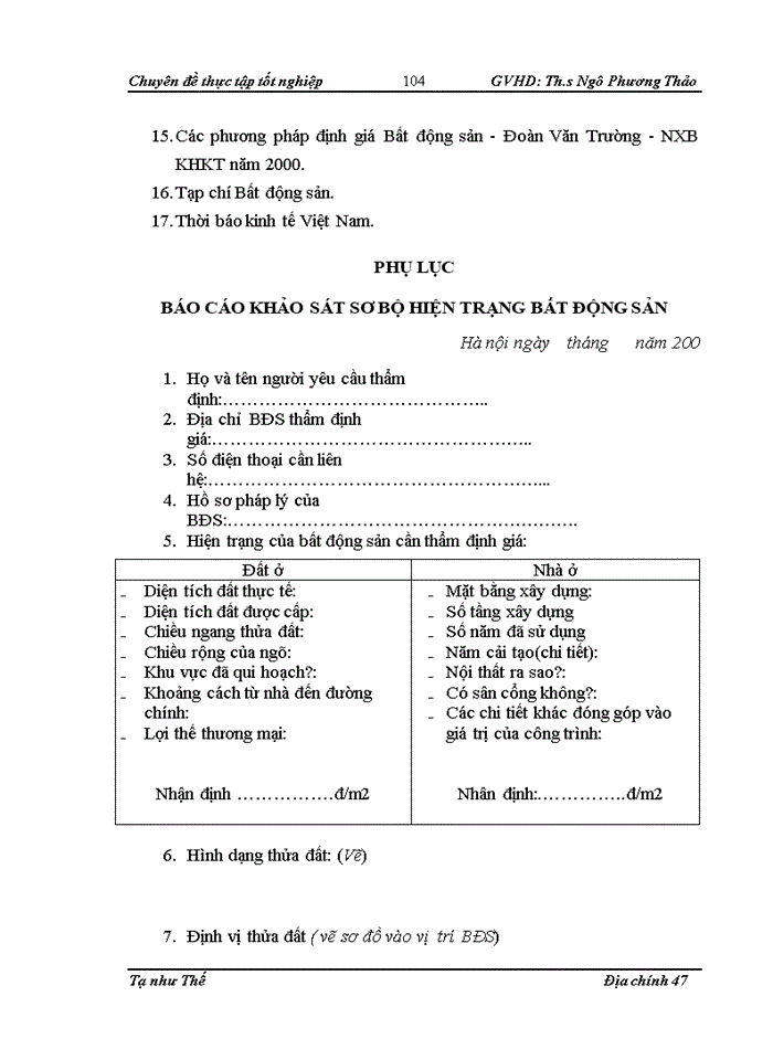 image for page Định giá bất động sản tại Công ty cổ phần Sàn giao dịch bất động sản Việt Nam