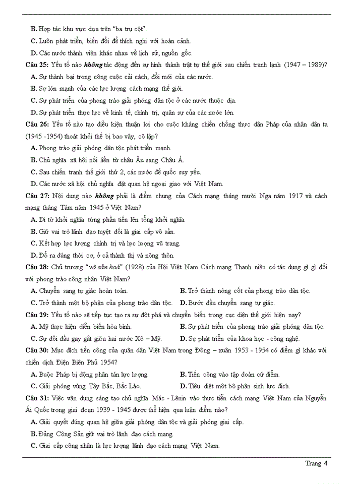 image for page Đề thi thử THPT quốc gia môn Sử sở GĐ & ĐT Phú Thọ
