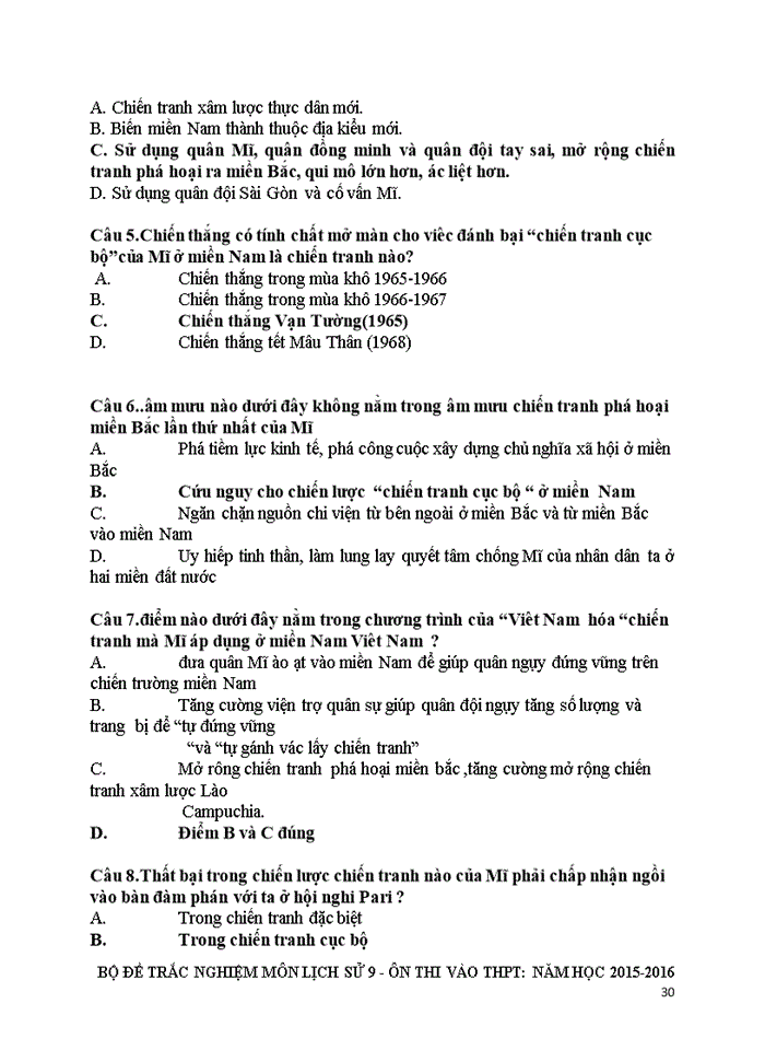 image for page Bộ đề trắc nghiệm môn Lịch Sử 9