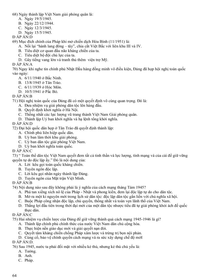 image for page 1200 câu hỏi trắc nghiêm môn lịch sử lớp 12