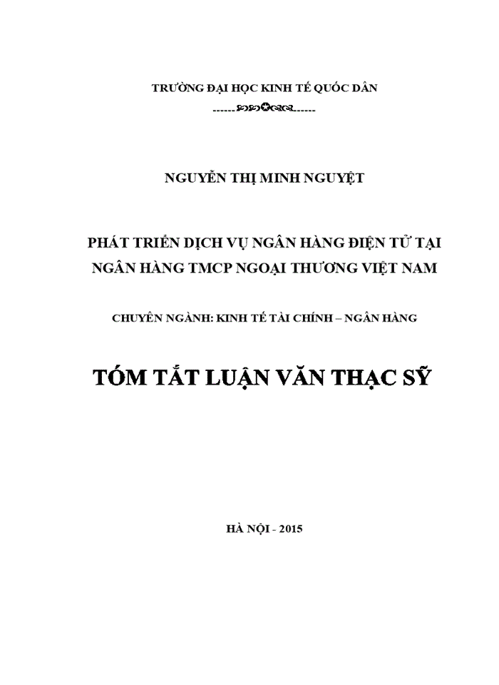 image for page Phát triển dịch vụ ngân hàng điện tử tại Ngân hàng TMCP Ngoại thương Việt Nam
