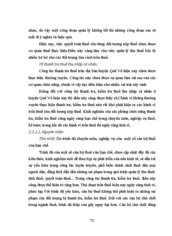 image for page Quản lý thu thuế thu nhập cá nhân trên địa bàn huyện Quế Võ, tỉnh Bắc Ninh