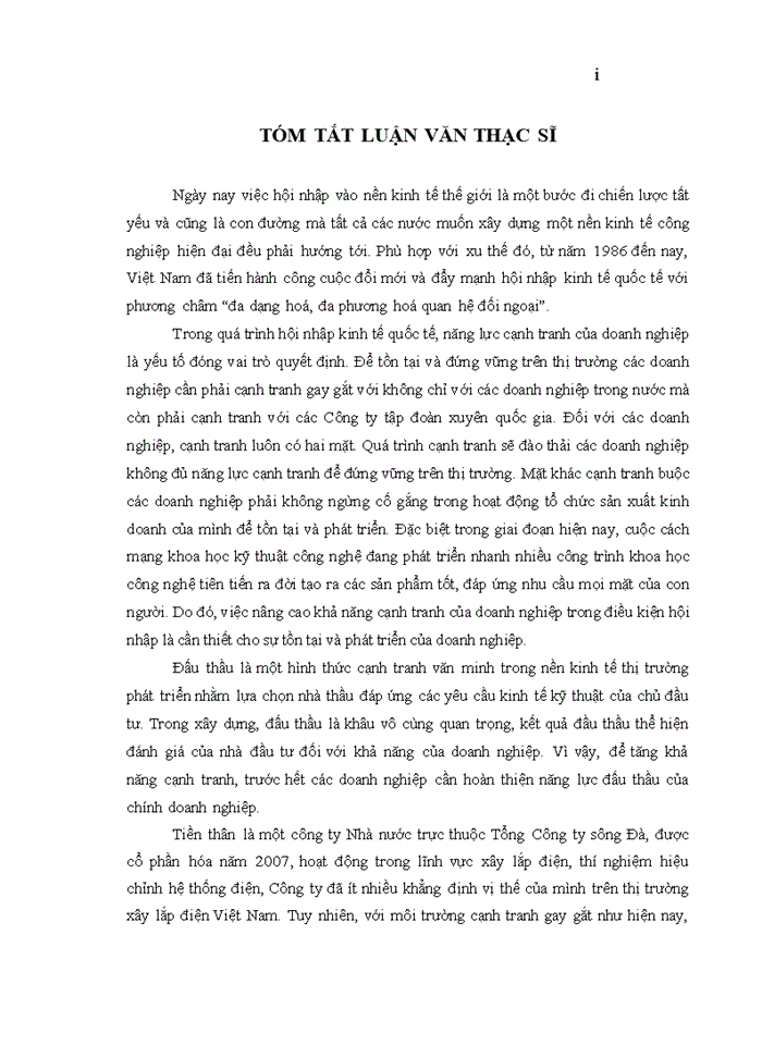 image for page Nâng cao năng lực đấu thầu xây lắp của Công ty cổ phần Kỹ thuật điện sông Đà