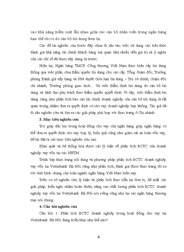 image for page Phân tích báo cáo tài chính doanh nghiệp trong hoạt động cho vay tại Ngân hàng TMCP Công thương Việt Nam – Chi nhánh Hà Nội