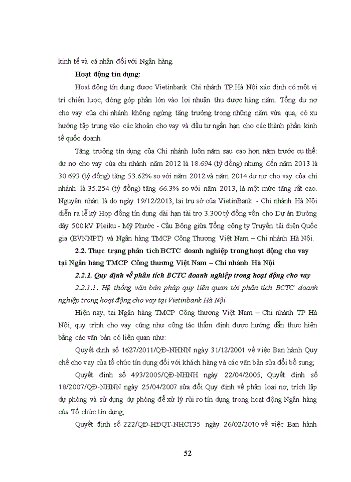 image for page Phân tích báo cáo tài chính doanh nghiệp trong hoạt động cho vay tại Ngân hàng TMCP Công thương Việt Nam – Chi nhánh Hà Nội