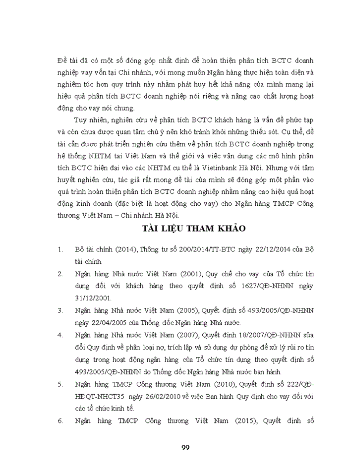 image for page Phân tích báo cáo tài chính doanh nghiệp trong hoạt động cho vay tại Ngân hàng TMCP Công thương Việt Nam – Chi nhánh Hà Nội