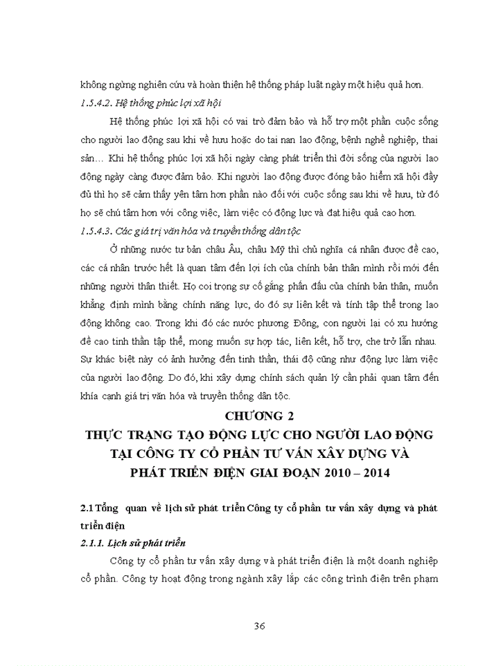 image for page Tạo động lực cho người lao động tại Công ty cổ phần tư vấn xây dựng và phát triển điện