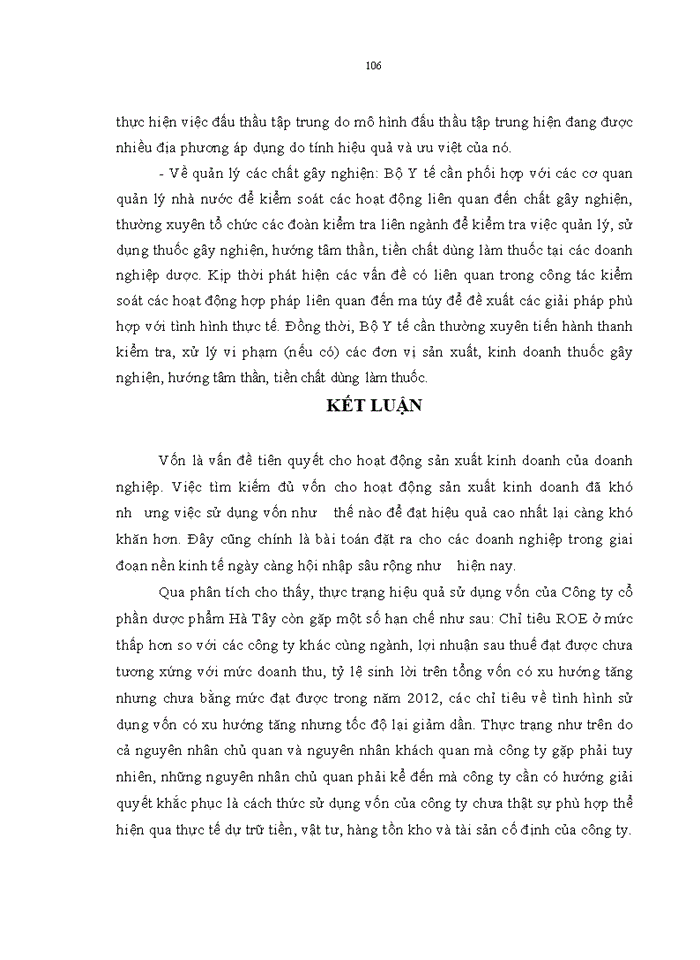 image for page Nâng cao hiệu quả sử dụng vốn tại Công ty cổ phần dược phẩm Hà Tây