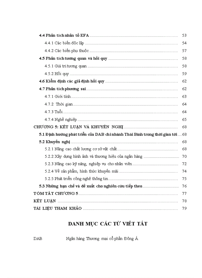 image for page Nghiên cứu sự hài lòng của khách hàng cá nhân đối với chất lượng dịch vụ gửi tiền tiết kiệm của ngân hàng đông á chi nhánh THÁI BÌNH