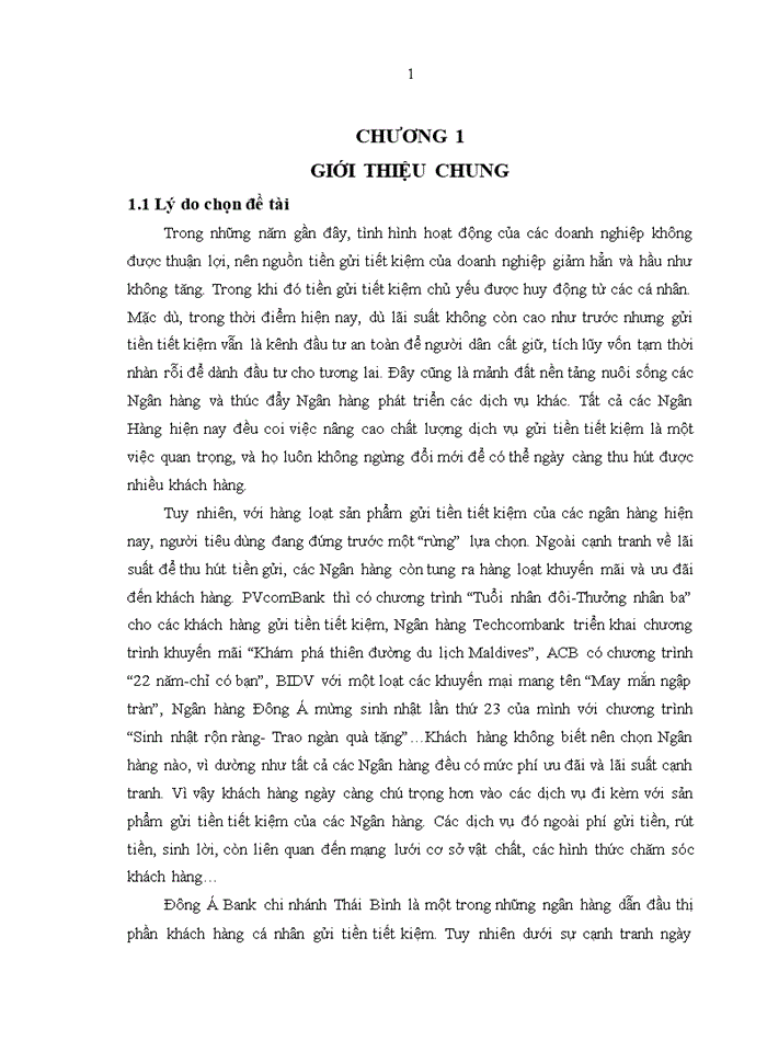 image for page Nghiên cứu sự hài lòng của khách hàng cá nhân đối với chất lượng dịch vụ gửi tiền tiết kiệm của ngân hàng đông á chi nhánh THÁI BÌNH