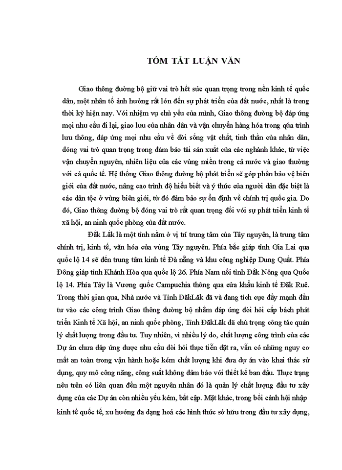 image for page Quản lý chất lượng thi công xây dựng công trình giao thông đường bộ của ban quản lý dự án sở giao thông vận tải ĐẮK LẮK