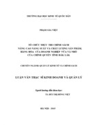 Tổ chức thực thi chính sách nâng cao năng suất và chất lượng sản phẩm, hàng hóa  của doanh nghiệp vừa và nhỏ của chính quyền tỉnh ĐẮK LẮK