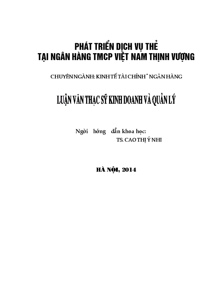 image for page Phát triển dịch vụ thẻ tại ngân hàng TMCP VIỆT NAM THỊNH VƯỢNG